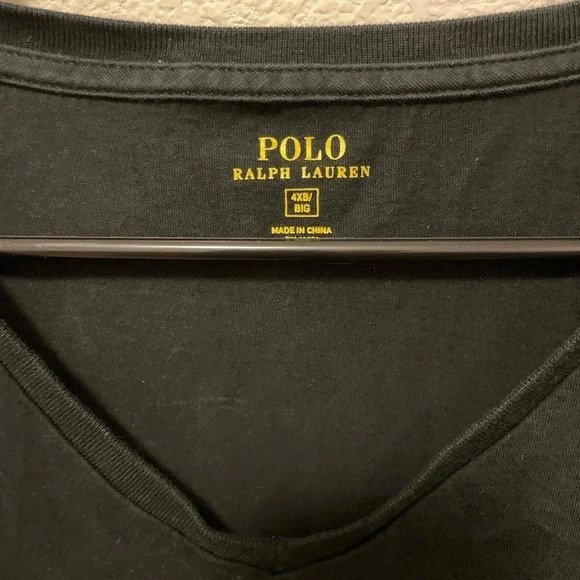Polo Ralph Lauren Men’s Big Classic Fit Black V-neck tee size 4XB - Picture 2 of 4